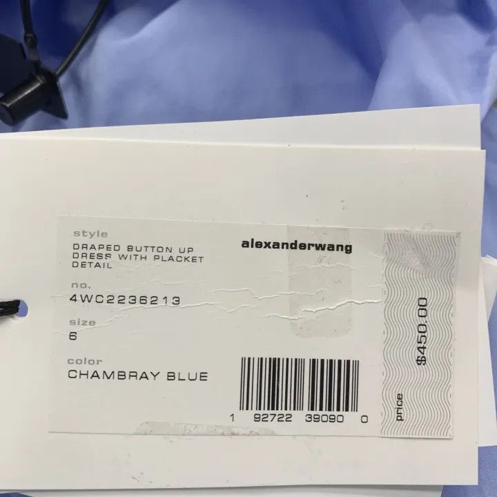 Alexander Wang Alexander Wang SS23 Blue Waist-Tie Long Sleeve Dress 0079 Size S / US 4 / IT 40 - 3 Thumbnail