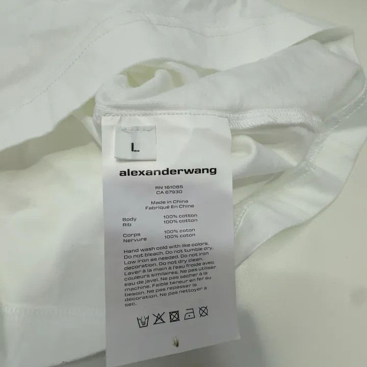 Alexander Wang Alexander Wang White Graphic Logo T-Shirt 0079 Size L / US 10 / IT 46 - 6 Thumbnail