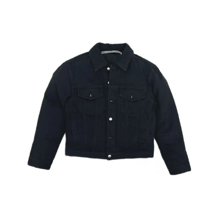 Alexander Wang Alexander Wang Black Denim Motorcycle Jacket 0079 Size S / US 4 / IT 40 - 2 Thumbnail