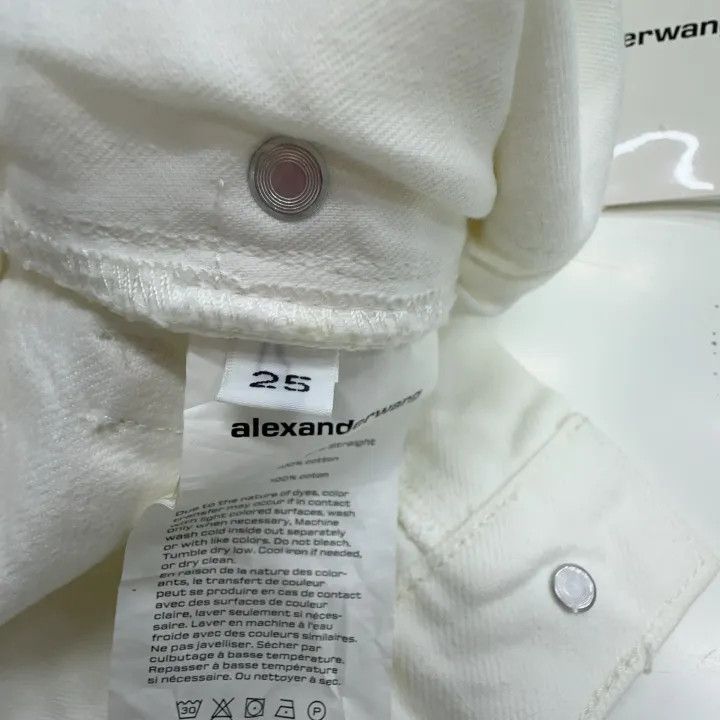 Alexander Wang Alexander Wang White Loose Straight Leg Jeans 0079 Size 25" / US 0 / IT 36 - 3 Thumbnail