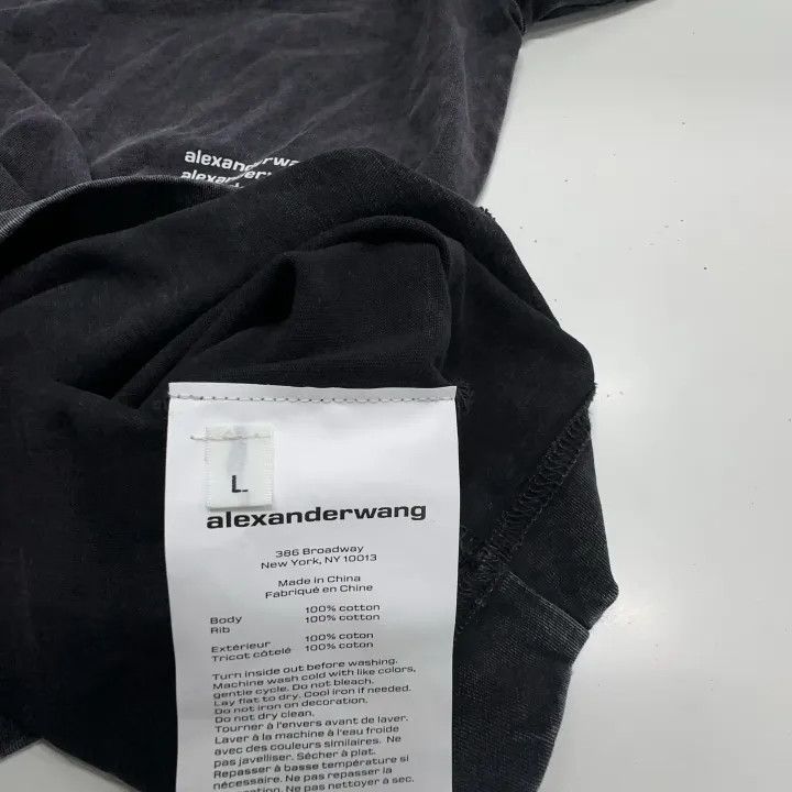 Alexander Wang Alexander Wang Black Acid Wash Short Sleeve T-Shirt 0079 Size L / US 10 / IT 46 - 5 Thumbnail