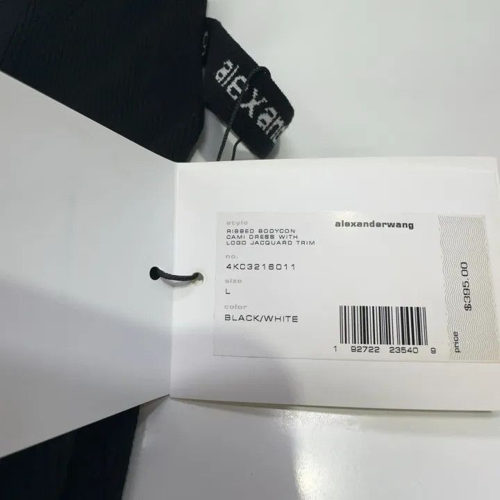 Alexander Wang Alexander Wang Black Logo-Trimmed Cami Dress 0079 Size L / US 10 / IT 46 - 4 Thumbnail