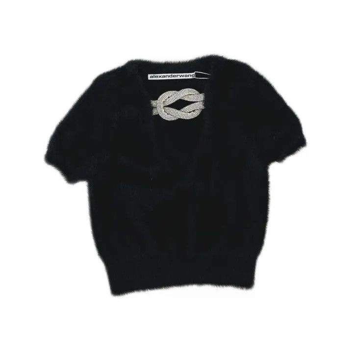 Alexander Wang Alexander Wang Stylish Crystal Decorated Short Sleeve Tee 0079 Size XS / US 0-2 / IT 36-38 - 2 Thumbnail