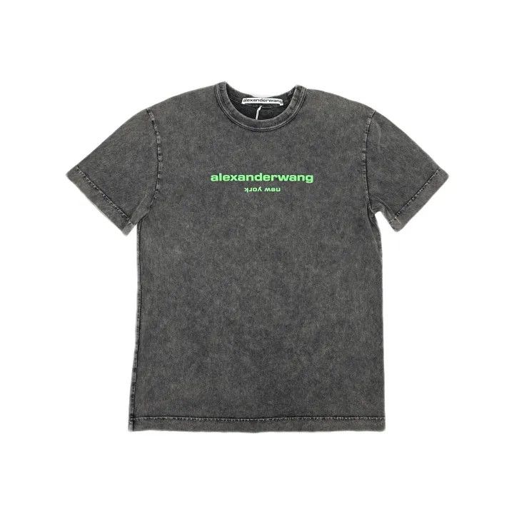 Alexander Wang Alexander Wang Logo Printed Acid Wash T-Shirt 0079 Size XS / US 0-2 / IT 36-38 - 2 Thumbnail