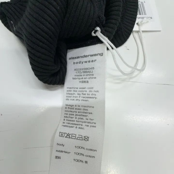 Alexander Wang Alexander Wang Black Ribbed Crop Tank Top 0079 Size L / US 10 / IT 46 - 3 Thumbnail