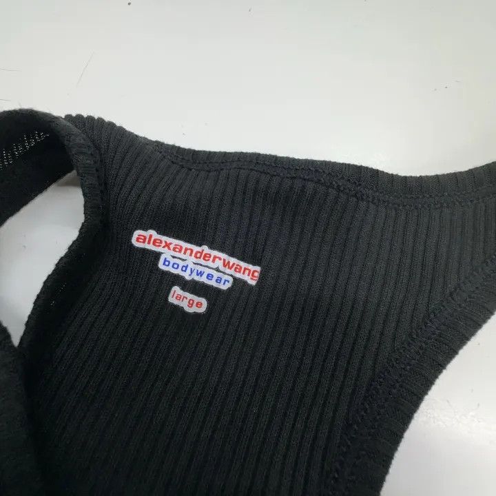 Alexander Wang Alexander Wang Black Ribbed Crop Tank Top 0079 Size L / US 10 / IT 46 - 2 Thumbnail