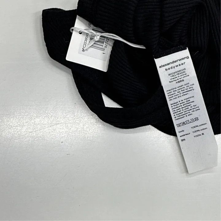 Alexander Wang Alexander Wang Black Ribbed Crop Tank Top 0079 Size S / US 4 / IT 40 - 3 Thumbnail