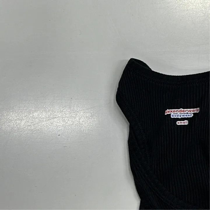 Alexander Wang Alexander Wang Black Ribbed Crop Tank Top 0079 Size S / US 4 / IT 40 - 2 Thumbnail