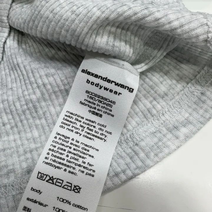 Alexander Wang Alexander Wang Gray Knit Crop Tee for Women 0079 Size S / US 4 / IT 40 - 2 Thumbnail