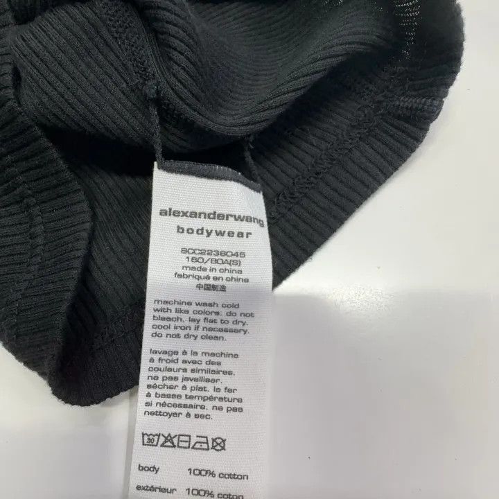 Alexander Wang Alexander Wang Black Ribbed Crop Tank Top 0079 Size S / US 4 / IT 40 - 5 Thumbnail