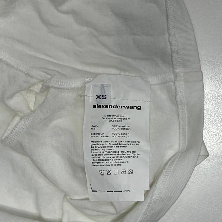 Alexander Wang Alexander Wang White Crop Short Sleeve T-Shirt 0079 Size XS / US 0-2 / IT 36-38 - 4 Thumbnail
