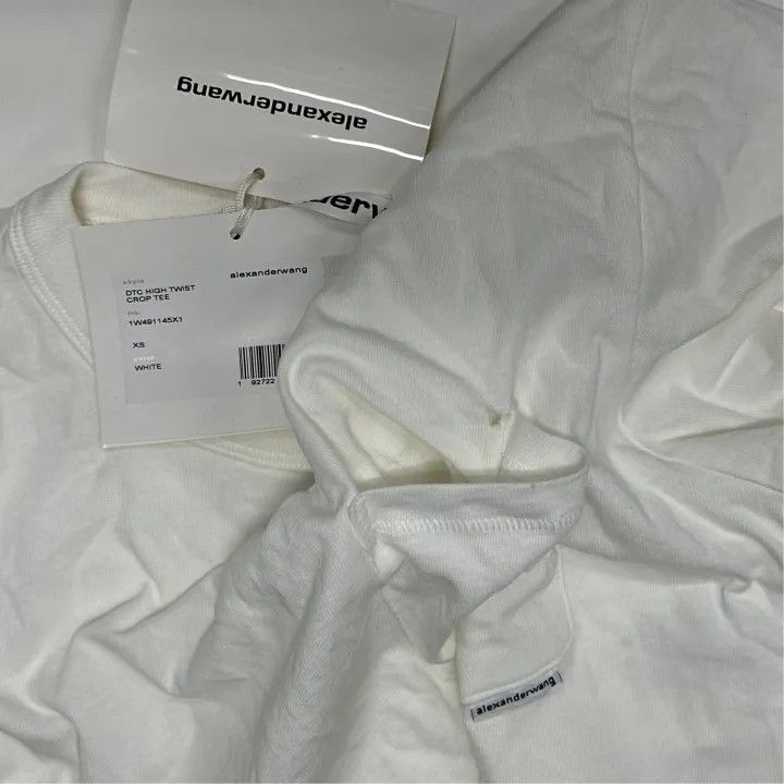 Alexander Wang Alexander Wang White Crop Short Sleeve T-Shirt 0079 Size XS / US 0-2 / IT 36-38 - 6 Thumbnail