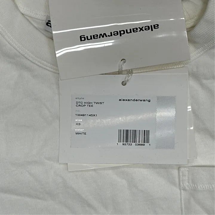 Alexander Wang Alexander Wang White Crop Short Sleeve T-Shirt 0079 Size XS / US 0-2 / IT 36-38 - 3 Thumbnail