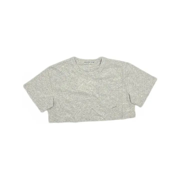 Alexander Wang Alexander Wang FW22 Gray Crop Short-Sleeve T-Shirt 0079 Size XS / US 0-2 / IT 36-38 - 2 Thumbnail