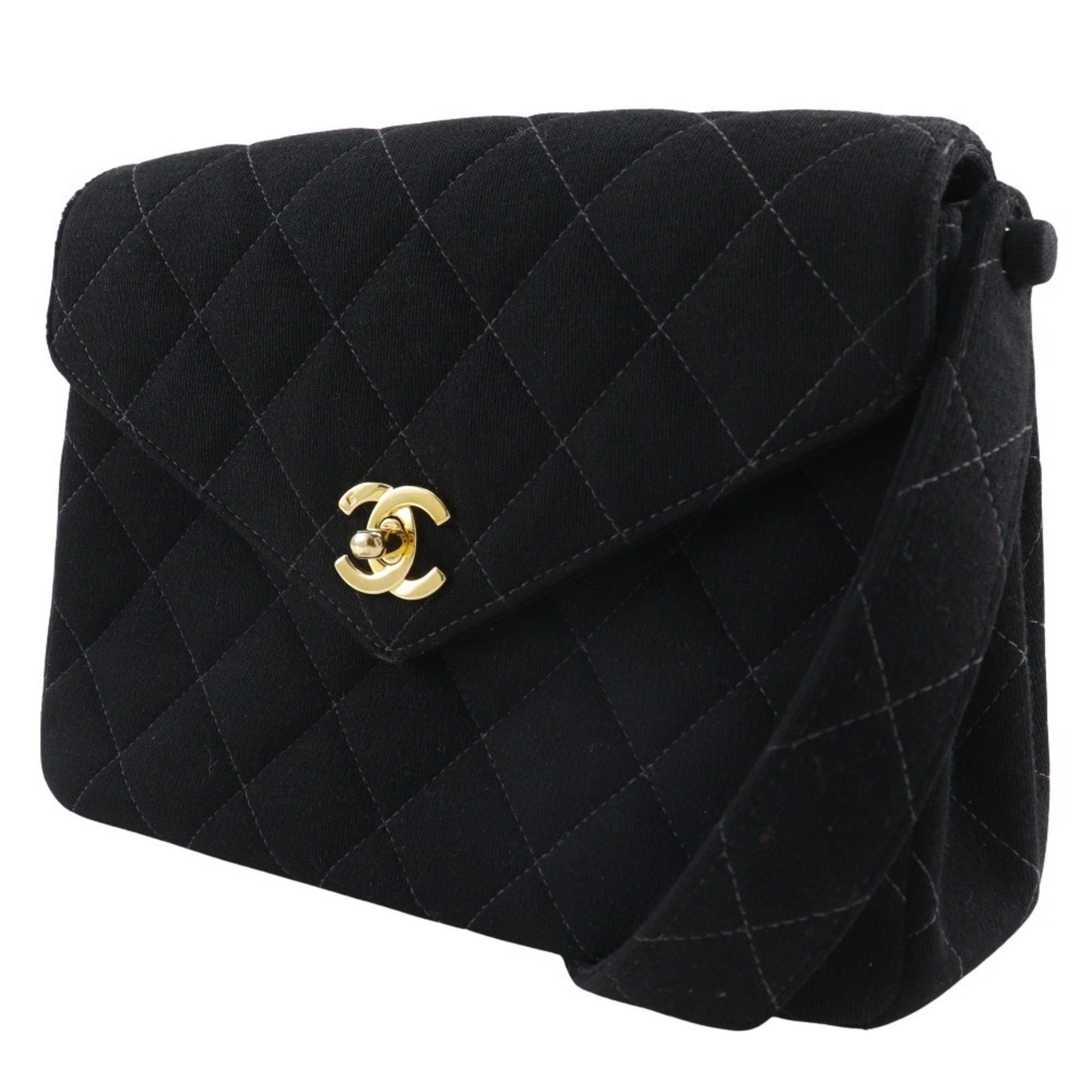 Chanel CHANEL Matelasse Shoulder Bag Coco Mark Cotton Black Turn Lock Women's Size ONE SIZE - 2 Thumbnail