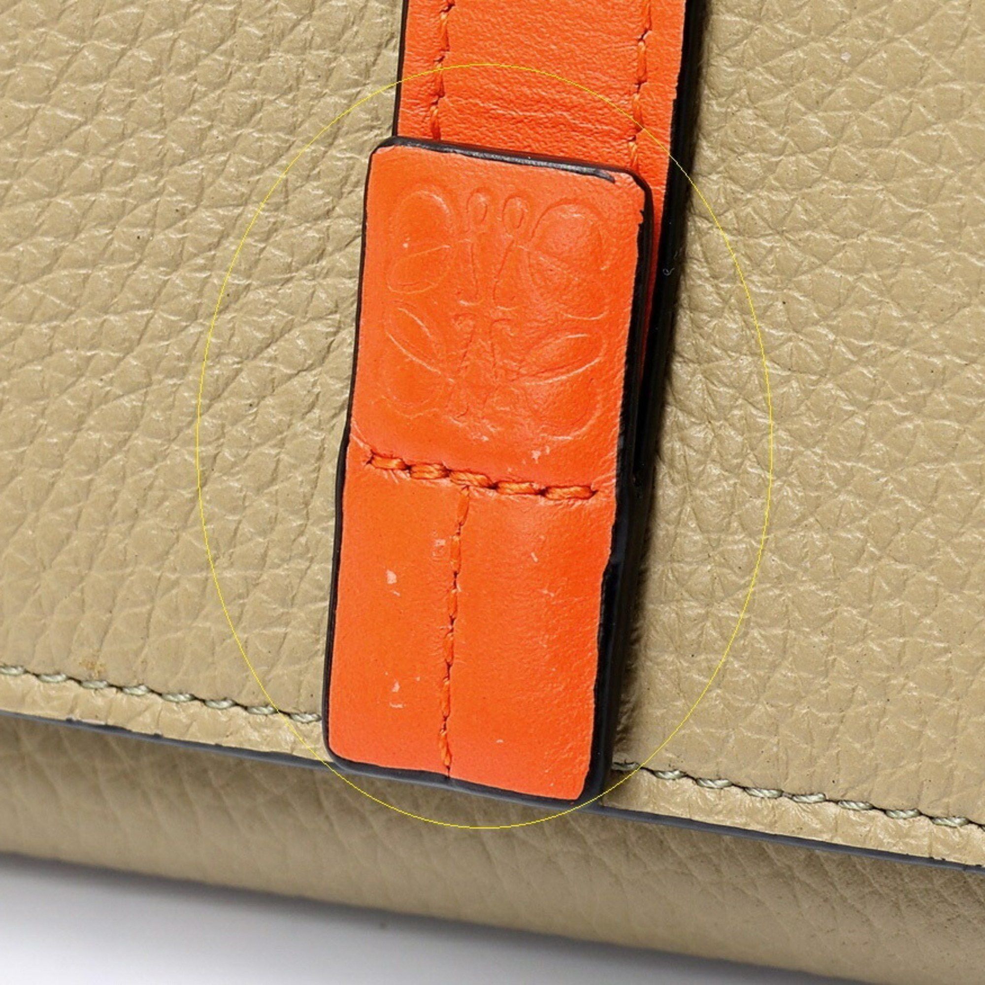 Loewe LOEWE Trifold Wallet C660TR2X01 Soft Grain Calf Greige Orange S-158260 Size ONE SIZE - 4 Thumbnail