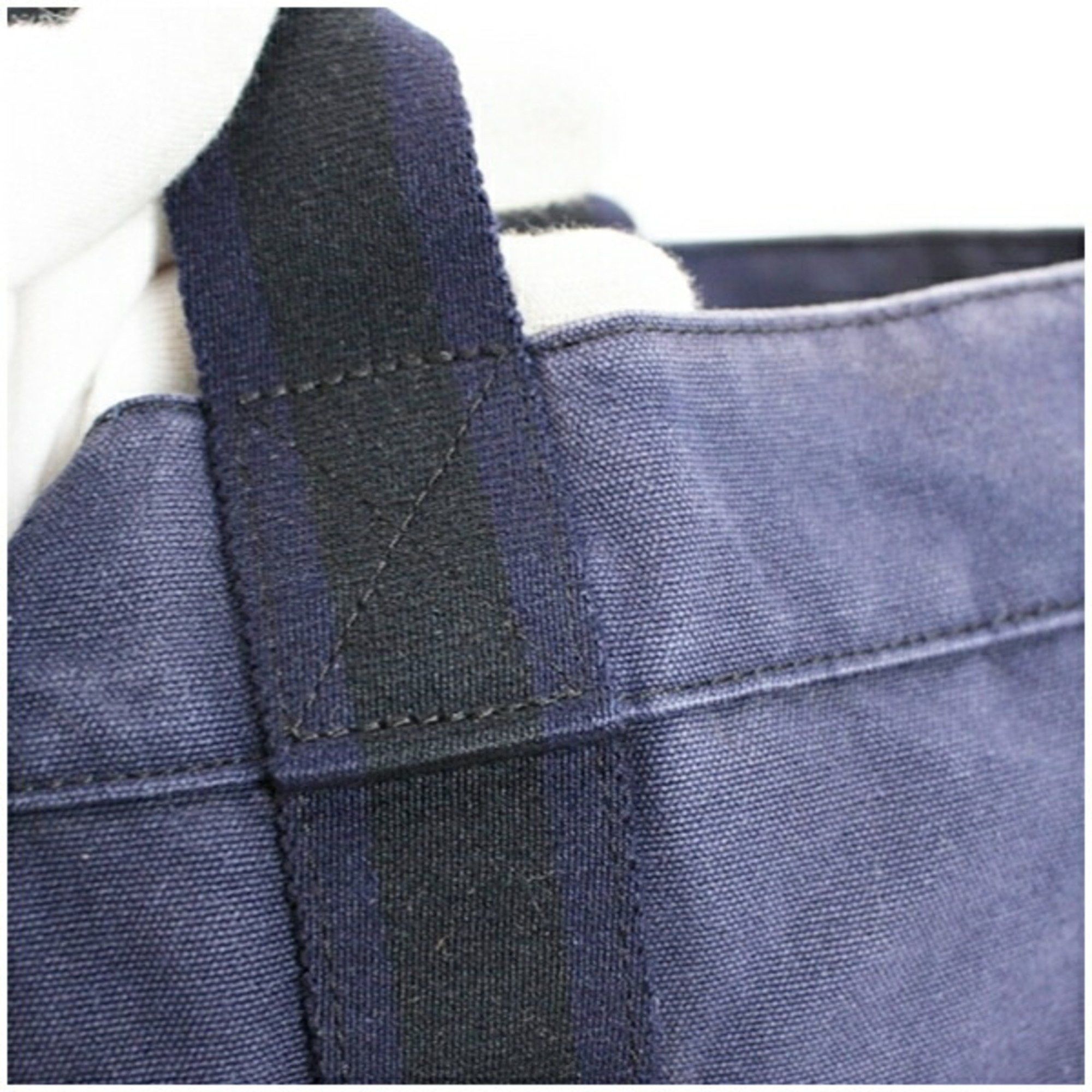 Hermes Hermes Foul Tote MM Canvas Bag Navy x Black HERMES Women's Men's Unisex Size ONE SIZE - 7 Thumbnail