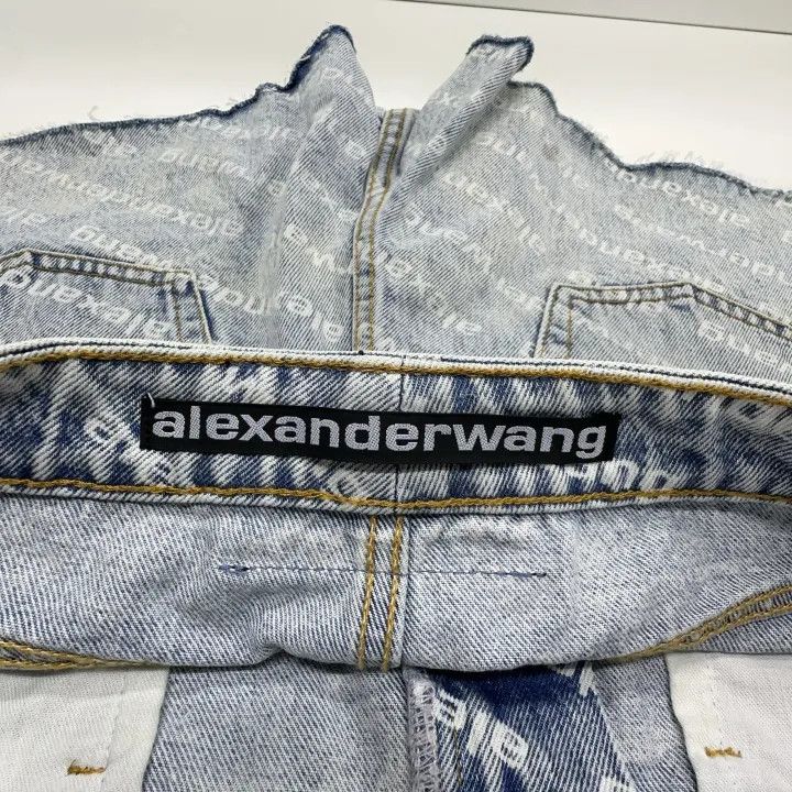 Alexander Wang Alexander Wang Logo Denim Shorts for Women 0079 Size 28" / US 6 / IT 42 - 3 Thumbnail
