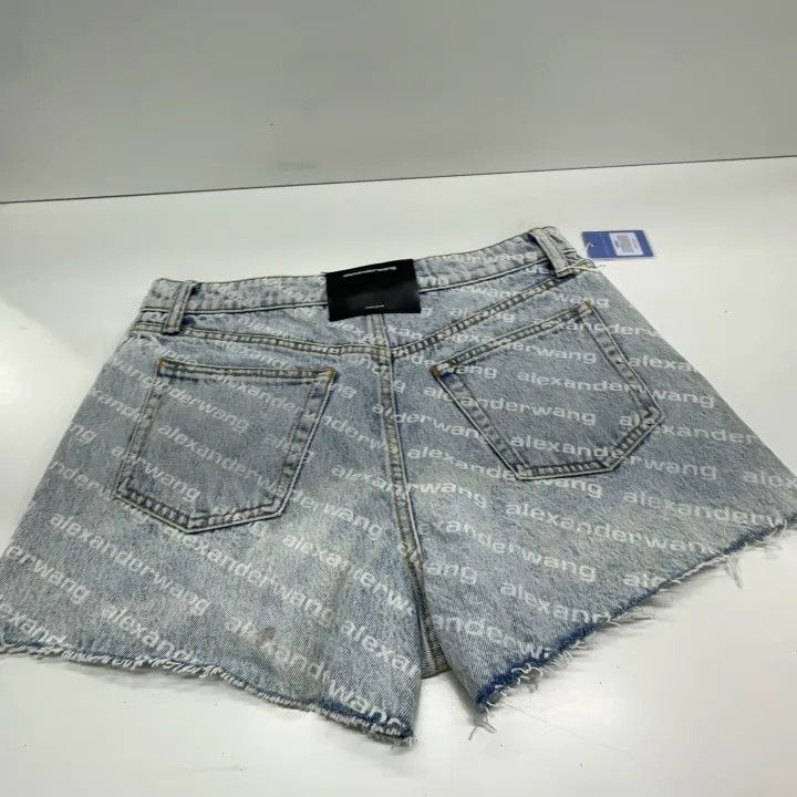 Alexander Wang Alexander Wang Logo Denim Shorts for Women 0079 Size 28" / US 6 / IT 42 - 8 Thumbnail