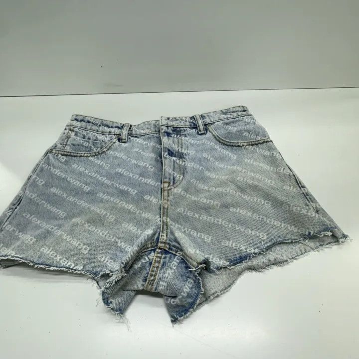 Alexander Wang Logo Denim Shorts for Women 0079