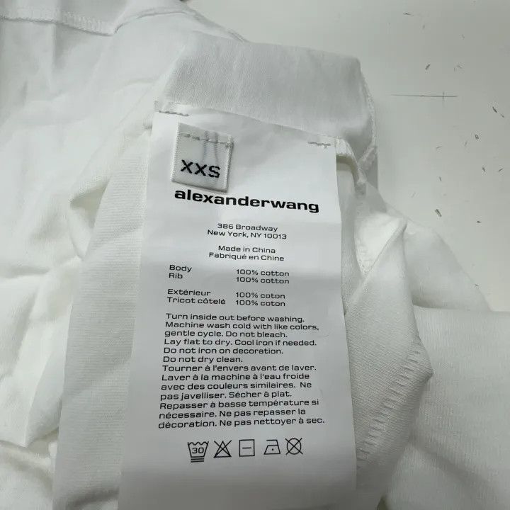 Alexander Wang Alexander Wang White Crop Short Sleeve Top 0079 Size XXS / US 00 / IT 34 - 3 Thumbnail