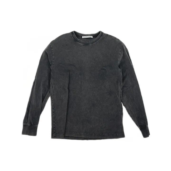 Alexander Wang Alexander Wang Gray Cotton Logo Long Sleeve T-Shirt 0079 Size XS / US 0-2 / IT 36-38 - 2 Thumbnail