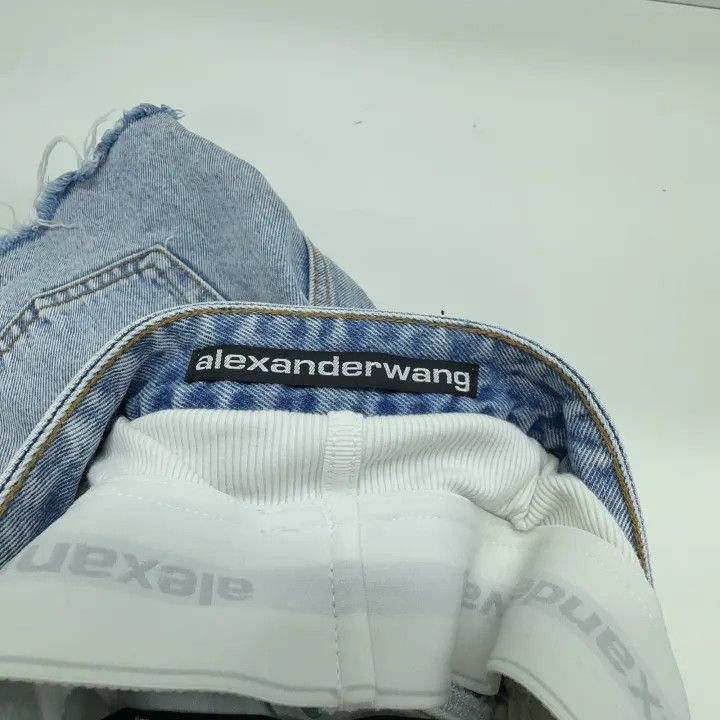 Alexander Wang Alexander Wang SS22 Logo Denim Shorts for Women 0079 Size 23" - 5 Thumbnail