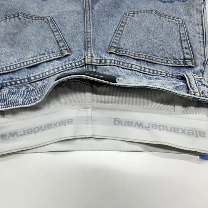 Alexander Wang Alexander Wang SS22 Logo Denim Shorts for Women 0079 Size 23" - 6 Thumbnail