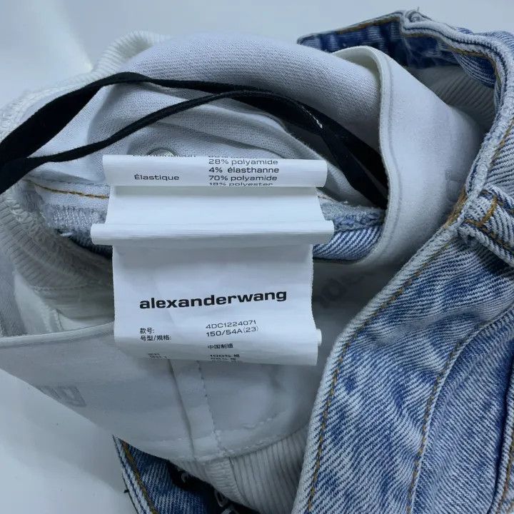 Alexander Wang Alexander Wang SS22 Logo Denim Shorts for Women 0079 Size 23" - 4 Thumbnail