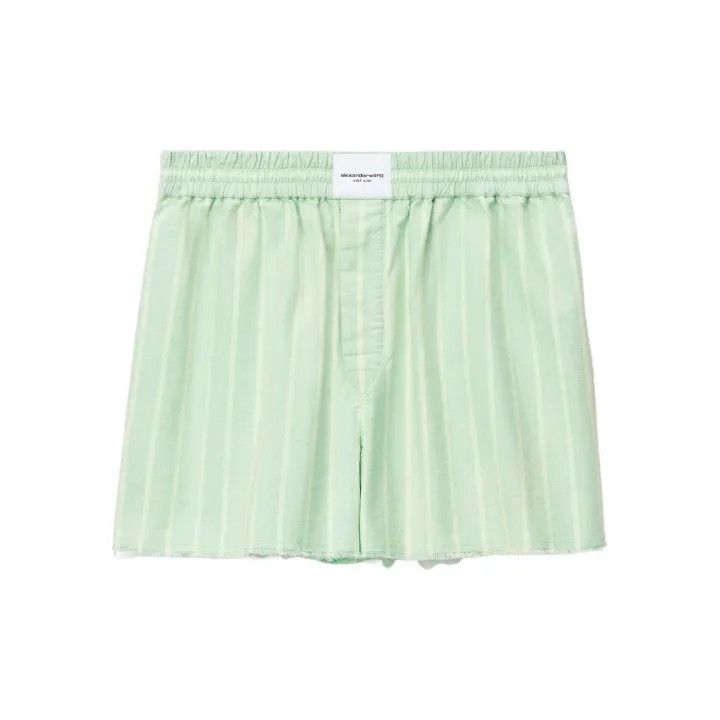 Alexander Wang Alexander Wang Green Striped Casual Shorts 0079 Size 23" - 2 Thumbnail