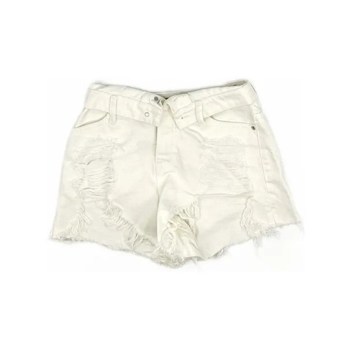 Alexander Wang Alexander Wang Distressed White Denim Shorts 0079 Size 27" / US 4 / IT 40 - 2 Thumbnail