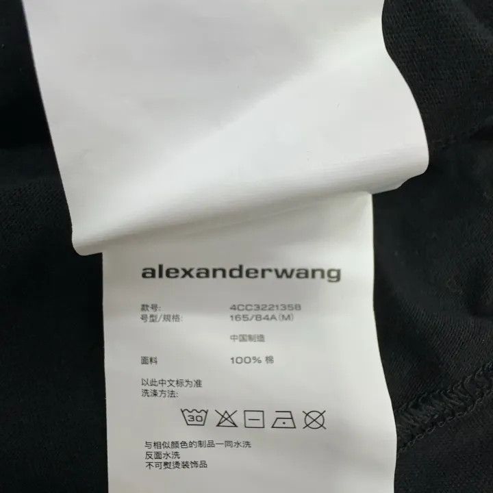 Alexander Wang Alexander Wang Black Logo Print Fitted T-Shirt 0079 Size M / US 6-8 / IT 42-44 - 3 Thumbnail