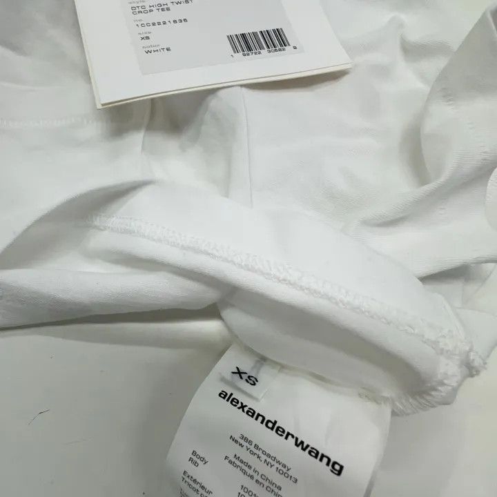 Alexander Wang Alexander Wang White Cropped Short Sleeve T-Shirt 0079 Size XS / US 0-2 / IT 36-38 - 4 Thumbnail