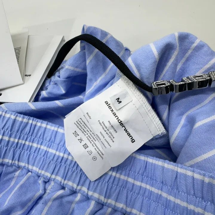 Alexander Wang Alexander Wang SS23 Striped Crystal Trim Shorts 0079 Size 23" - 5 Thumbnail