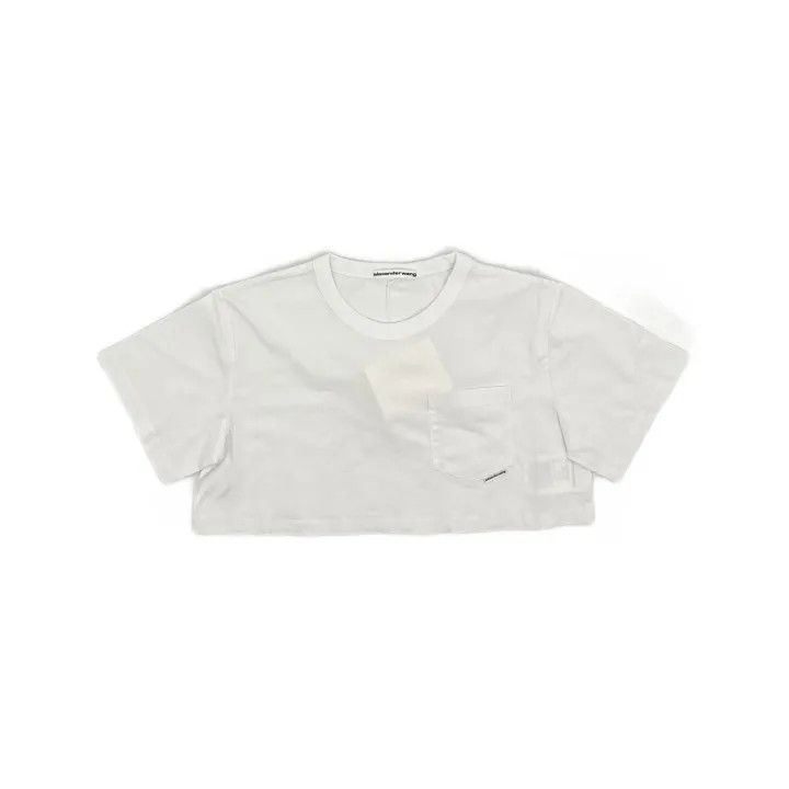 Alexander Wang Alexander Wang White Crop Tee for Women 0079 Size S / US 4 / IT 40 - 2 Thumbnail