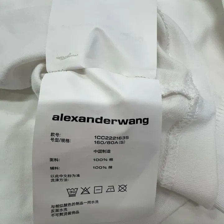 Alexander Wang Alexander Wang White Crop Tee for Women 0079 Size S / US 4 / IT 40 - 4 Thumbnail
