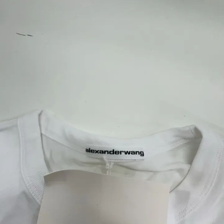 Alexander Wang Alexander Wang White Crop Tee for Women 0079 Size S / US 4 / IT 40 - 7 Thumbnail