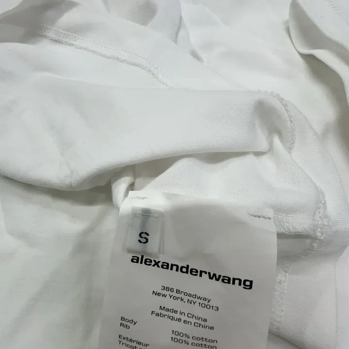 Alexander Wang Alexander Wang White Crop Tee for Women 0079 Size S / US 4 / IT 40 - 5 Thumbnail