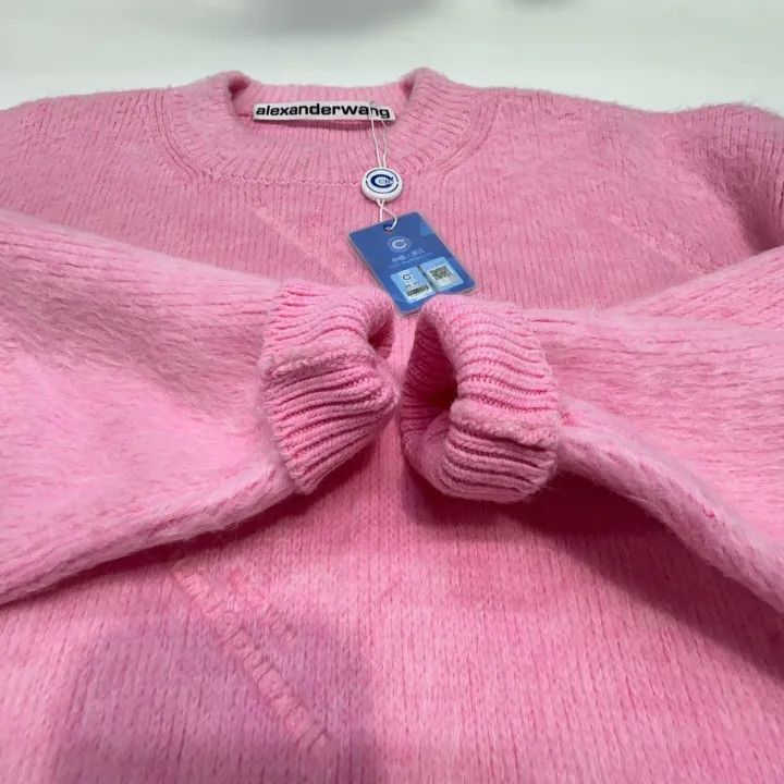 Alexander Wang Alexander Wang Pink Logo Knitted Sweater for Women 0079 Size S / US 4 / IT 40 - 8 Thumbnail