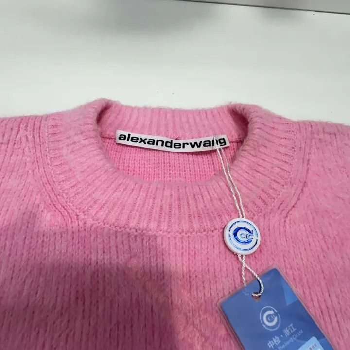Alexander Wang Alexander Wang Pink Logo Knitted Sweater for Women 0079 Size S / US 4 / IT 40 - 6 Thumbnail