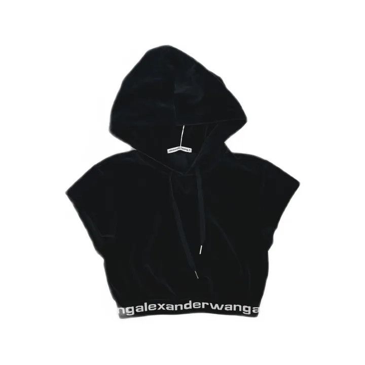 Alexander Wang Alexander Wang Women's Cropped Logo Hoodie 0079 Size S / US 4 / IT 40 - 2 Thumbnail