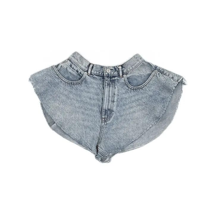 Alexander Wang Alexander Wang SS21 Ruffled Denim Shorts 0079 Size 26" / US 2 / IT 38 - 2 Thumbnail
