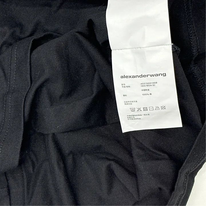 Alexander Wang Alexander Wang Black Logo Embroidered T-Shirt 0079 Size S / US 4 / IT 40 - 2 Thumbnail