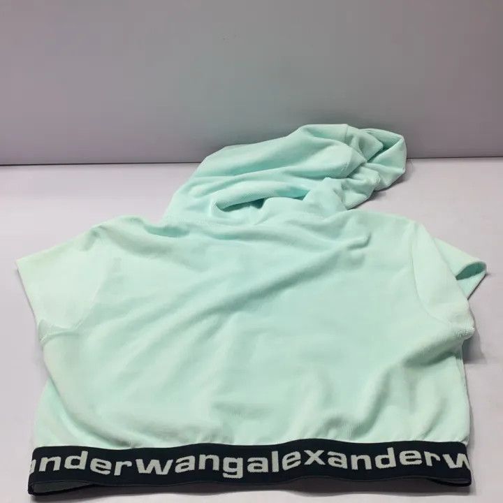 Alexander Wang Alexander Wang Blue Cropped Hooded Tee 0079 Size L / US 10 / IT 46 - 8 Thumbnail