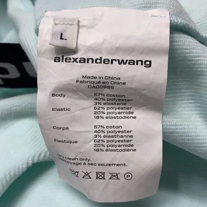 Alexander Wang Alexander Wang Blue Cropped Hooded Tee 0079 Size L / US 10 / IT 46 - 3 Thumbnail