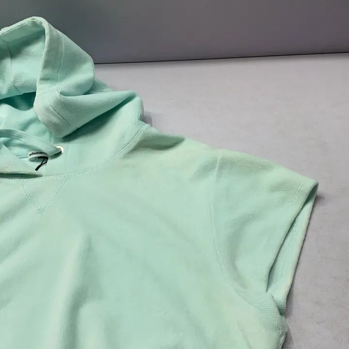 Alexander Wang Alexander Wang Blue Cropped Hooded Tee 0079 Size L / US 10 / IT 46 - 5 Thumbnail