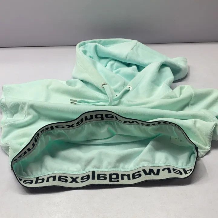 Alexander Wang Alexander Wang Blue Cropped Hooded Tee 0079 Size L / US 10 / IT 46 - 7 Thumbnail