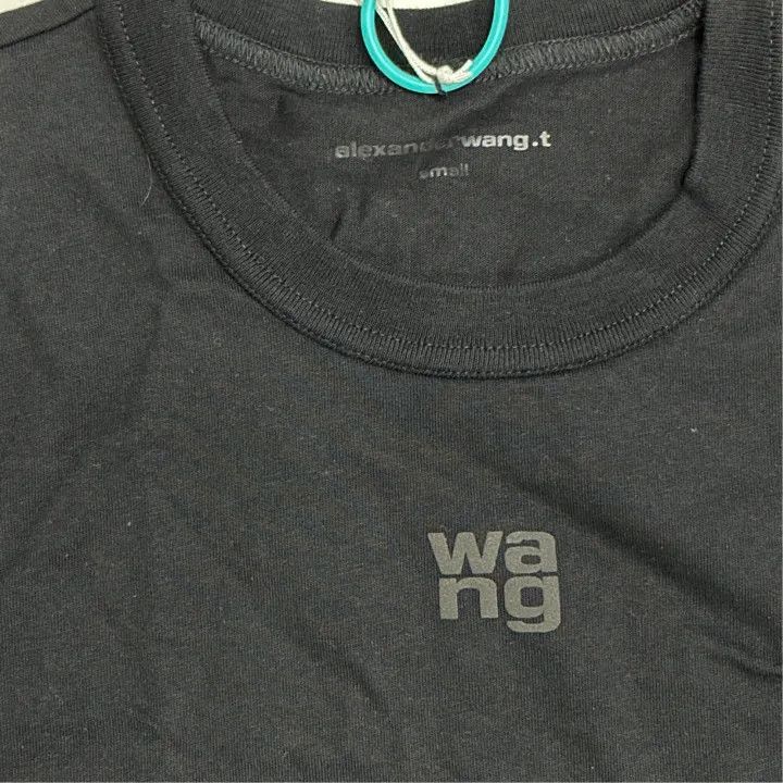 Alexander Wang Alexander Wang Black Logo Embroidered T-Shirt 0079 Size S / US 4 / IT 40 - 2 Thumbnail