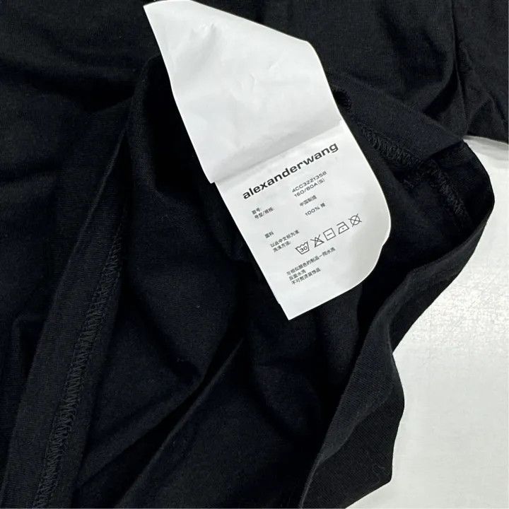 Alexander Wang Alexander Wang Black Logo Embroidered T-Shirt 0079 Size S / US 4 / IT 40 - 4 Thumbnail