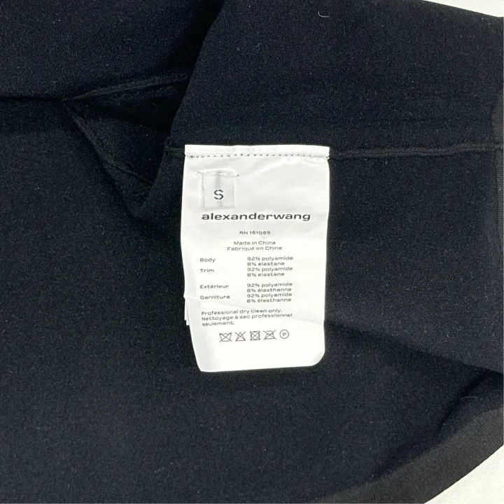 Alexander Wang Alexander Wang Black Cropped Short Sleeve Cardigan 0079 Size S / US 4 / IT 40 - 2 Thumbnail